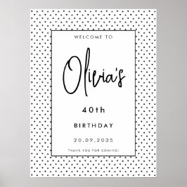 Elegantens minimalistiska välkomstlista B&W 40:e f Poster