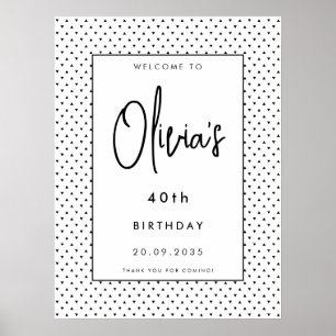 Elegantens minimalistiska välkomstlista B&W 40:e f Poster