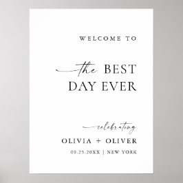 Elegantens minimalistiska välkomstsida Bröllop Poster