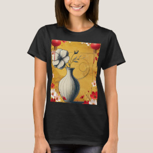 Elegantens minimalistiska Vas-design T Shirt