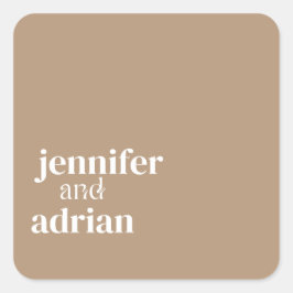 Elegantens minsta moderna Bröllop-kuvertkvadrat S Fyrkantigt Klistermärke