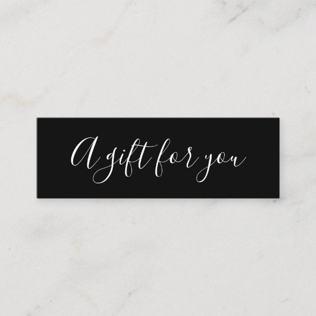 Elegantens minsta svarta och vita rabattkort mini visitkort (Framsida)