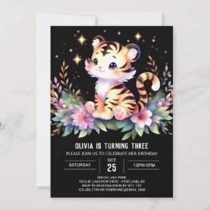 Elegantens minsta tiger-födelsedag inbjudningar