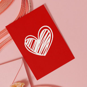 Elegantens moderna årsdag Red Heart-Valentineser Kort