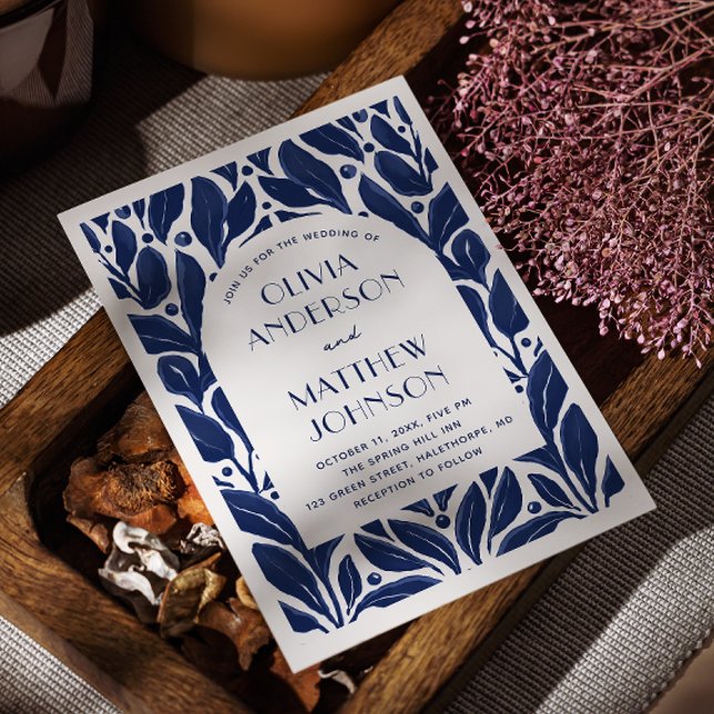 Elegantens moderna båge. Blommigt bröllop Inbjudningar (Skapare uppladdad)