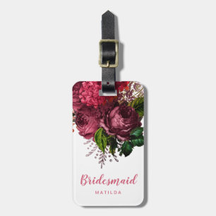 Elegantens moderna blommigt ro guld bagagebricka