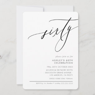 ELEGANTENS moderna Calligraphy 60:e party blank Inbjudningar