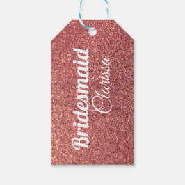 elegantens moderna chick, ro guld, glitter presentetikett