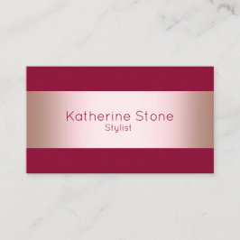 Elegantens moderna chick ro guld och burgundremsor visitkort