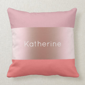 Elegantens moderna chick ro guld rosa korall strim kudde
