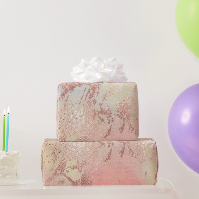 Elegantens moderna chick ro guld vattenfärgsfärgad presentpapper (Festgåvor)