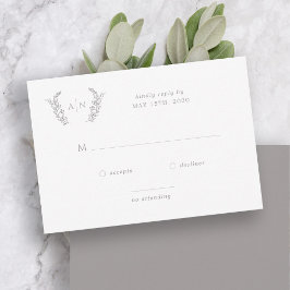 Elegantens moderna, enkla, formella monogram-bröll OSA kort