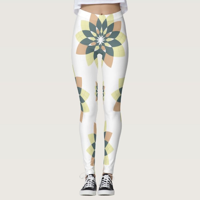 Elegantens moderna Geometric Star Bursts Leggings (Framsida)