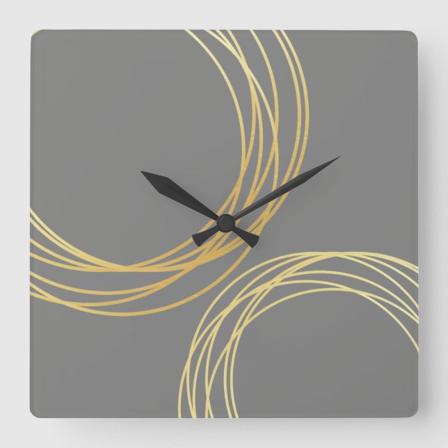 elegantens moderna geometriska cirklar för faux gu fyrkantig klocka (Framsida)