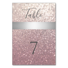 Elegantens moderna glitter silver rand bordsnummer