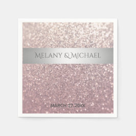 Elegantens moderna glitter silver rand pappersservett