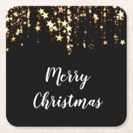elegantens moderna God jul guld-stjärnor Underlägg Papper Kvadrat