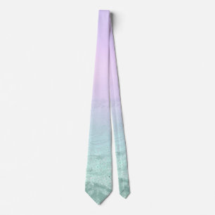 Elegantens moderna gradientmynta grönt glitter li slips