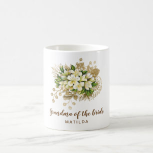 Elegantens moderna guld-blommigtens morma från bru kaffemugg