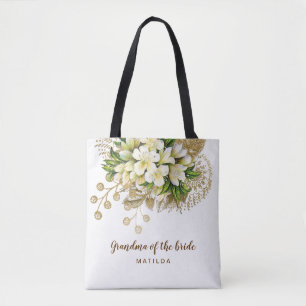 Elegantens moderna guld-blommigtens morma från bru tygkasse