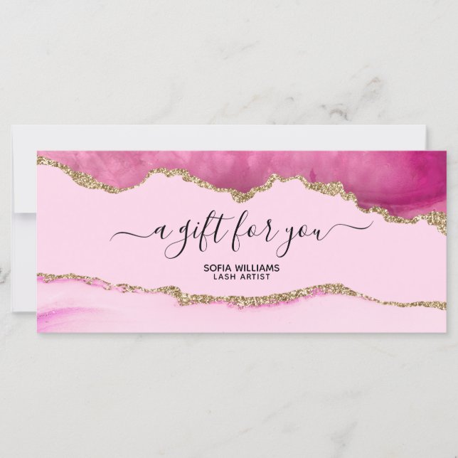 Elegantens moderna Guld Glitter Rosa Agate (Framsida)