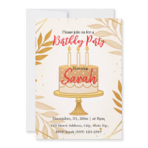 elegantens moderna guld-minimalistiska födelsedags