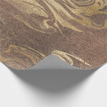 Elegantens moderna guld och brunmarmor presentpapper<br><div class="desc">Fin design med faux guld och brunmarmor.</div>