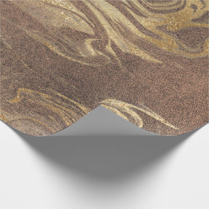 Elegantens moderna guld och brunmarmor presentpapper