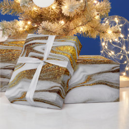 Elegantens moderna guld och marmor av koppar presentpapper