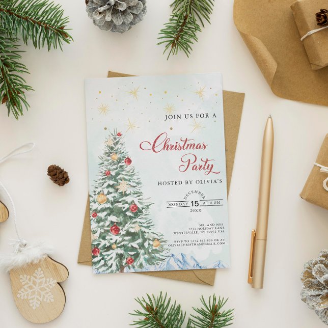 Elegantens moderna inbjudan till Party-Helgdag til (Elegant Christmas Party Invitation)