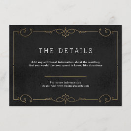 Elegantens moderna klassiska bröllop-detaljkort tilläggskort