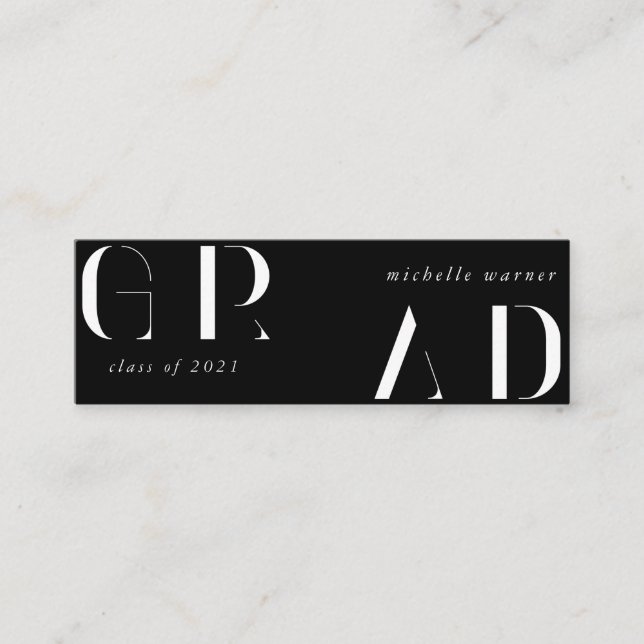 elegantens moderna manus-studenten namn-kort mini visitkort (Framsida)