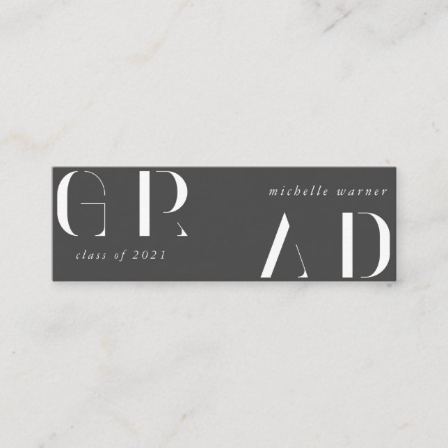 elegantens moderna manus-studenten namn-kort mini visitkort (Framsida)