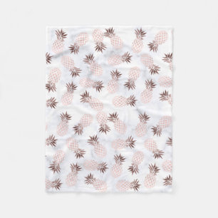 elegantens moderna marmor, ananas ro guld fleecefilt