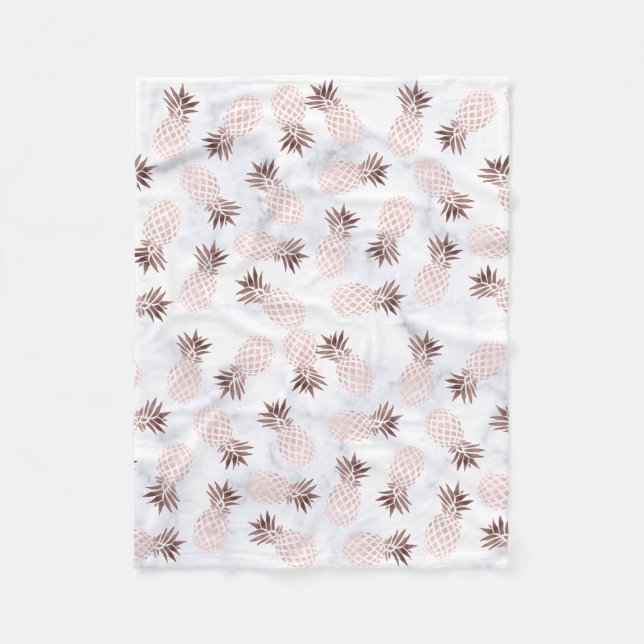 elegantens moderna marmor, ananas ro guld fleecefilt (Framsidan)
