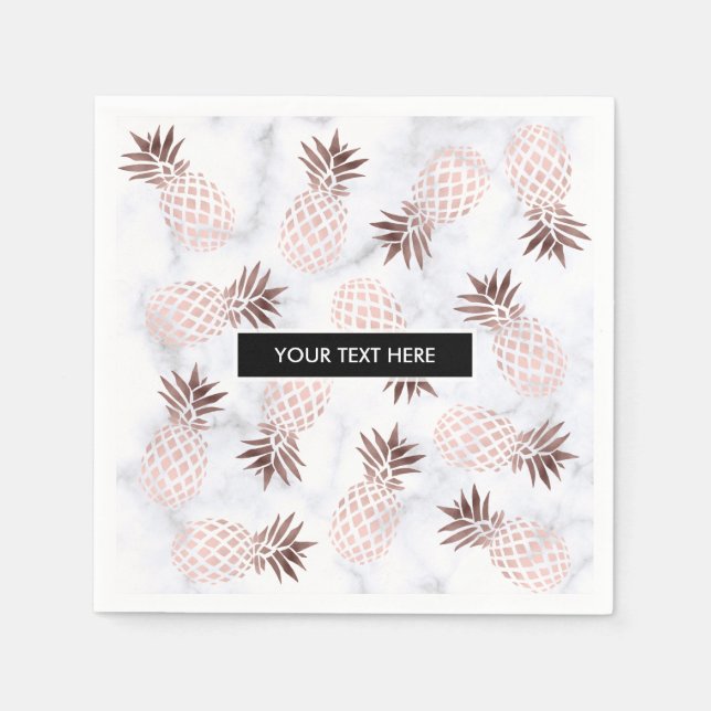 elegantens moderna marmor, ananas ro guld pappersservett (Framsidan)