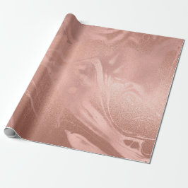 Elegantens moderna marmor av koppar, guld och rosa presentpapper