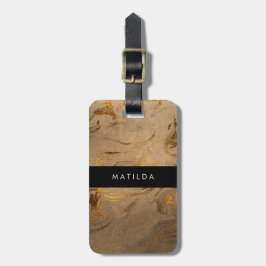 Elegantens moderna marmor av kopparmarmor guld bagagebricka