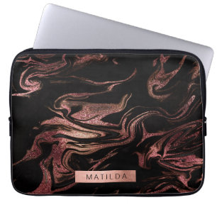 Elegantens moderna marmor av kopparmarmor ro guld laptop fodral