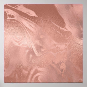 Elegantens moderna marmor av kopparmarmor ro guld poster