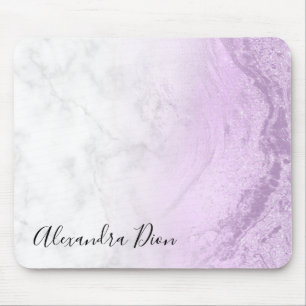 Elegantens moderna marmor i glitter lila musmatta