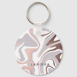 Elegantens moderna marmor ro guld nyckelring