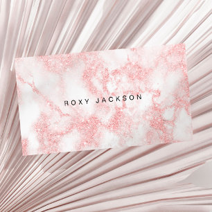 Elegantens moderna marmor rosa ros guld glitter visitkort