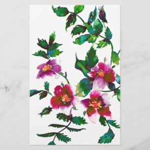 Elegantens moderna mörk av vattenfärgen rosa vilda brevpapper