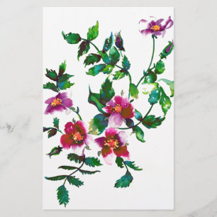Elegantens moderna mörk av vattenfärgen rosa vilda brevpapper