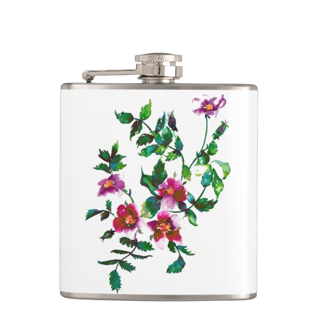 Elegantens moderna mörk av vattenfärgen rosa vilda fickplunta (Framsidan)