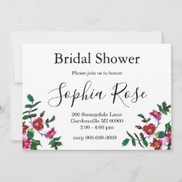 Elegantens moderna mörk av vattenfärgen rosa vilda inbjudningar