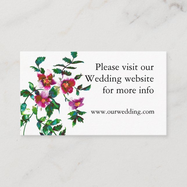 Elegantens moderna mörk av vattenfärgen rosa vilda tilläggskort (Framsida)