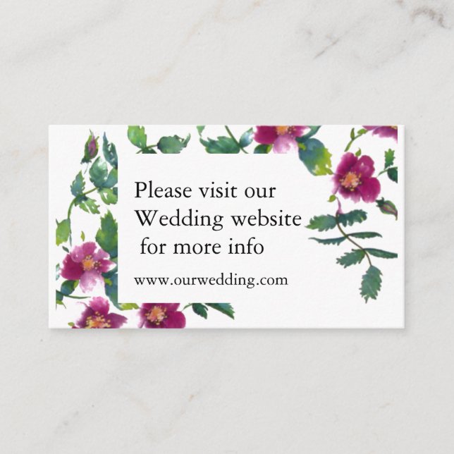 Elegantens moderna mörk av vattenfärgen rosa vilda tilläggskort (Framsida)