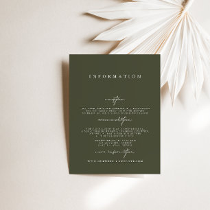 Elegantens moderna Mörk grönt Bröllop-miljökort Inbjudningar